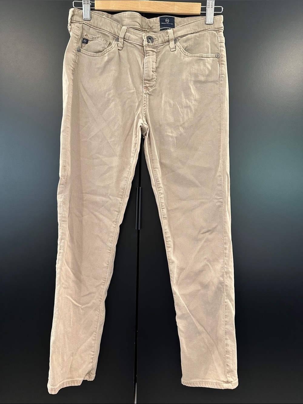 AG Adriano Goldschmied Beige Lightweight Stretch Denim Pants